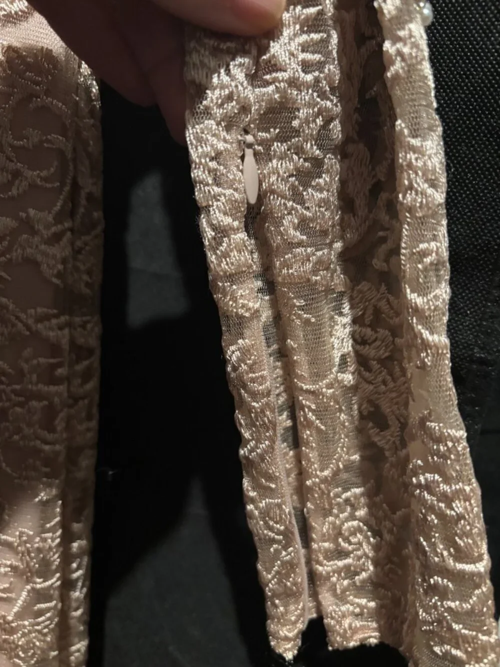 NWT Mac Duggal 11217 Nude Illusion Neckline Long Sleeve Embroidered Dress SZ 8 - Picture 10 of 12